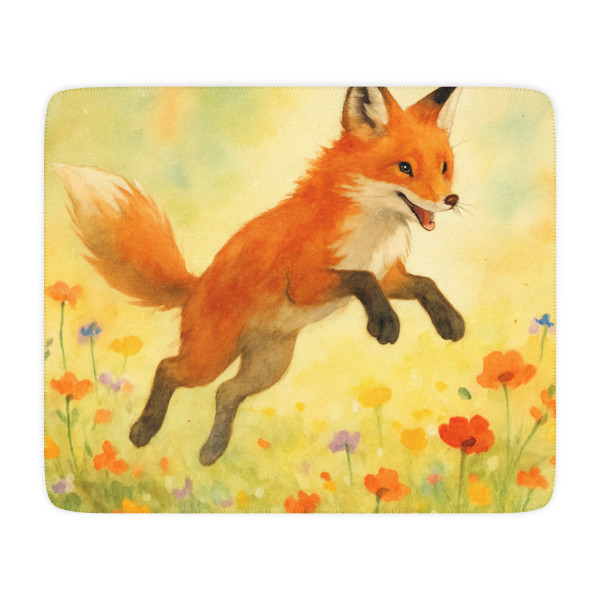 Whimsical Fox Dreams - Tan Sherpa Blanket