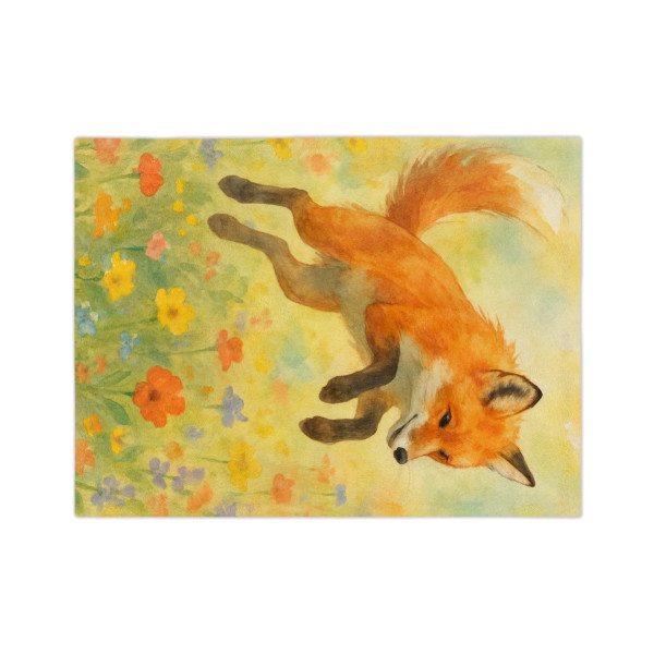 Whimsical Fox Dreams - Velveteen Microfiber Blanket