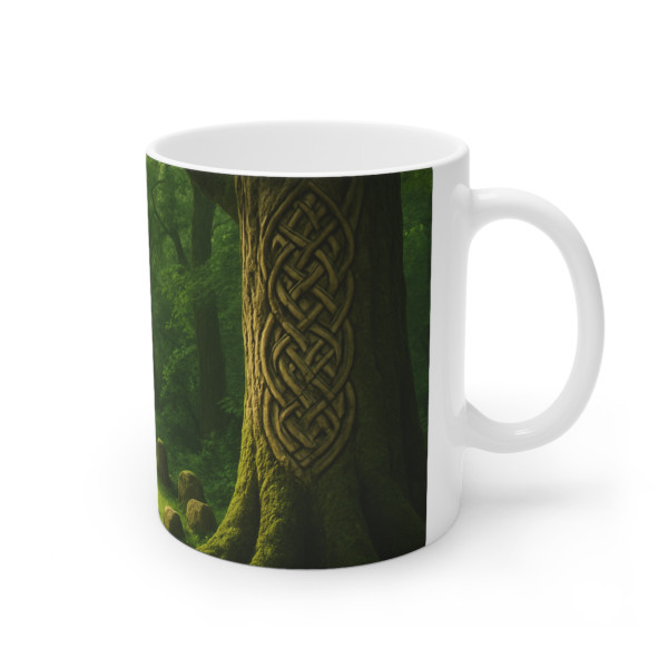Mystical Celtic Grove - White Ceramic Mug, 11oz and 15oz
