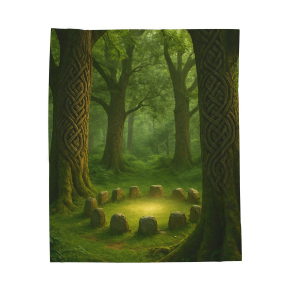 Mystical Celtic Grove - Velveteen Plush Blanket