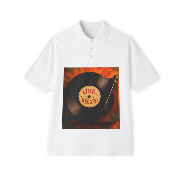 Groovy Vinyl Vibes - Men's Piqué Polo