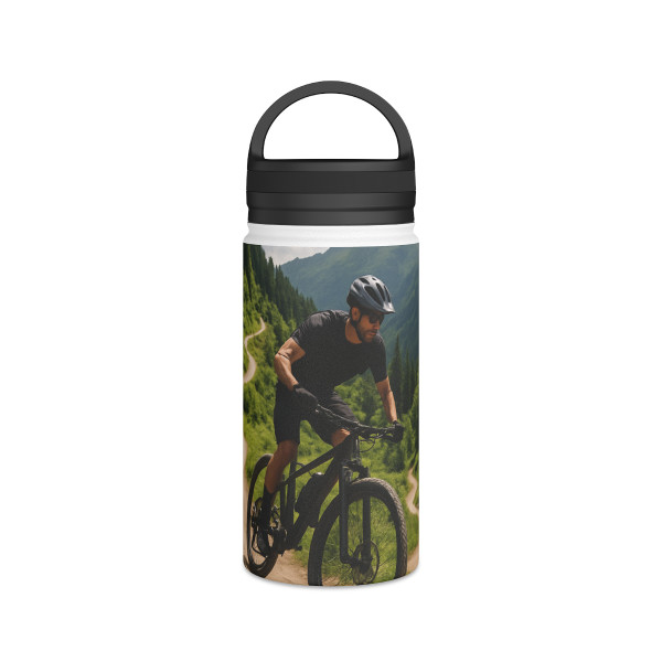 Pedal Power Journey - Stainless Steel Water Bottle, Handle Lid