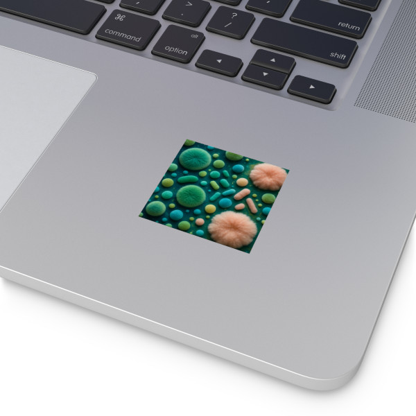 Microbial Galaxy - Square Vinyl Stickers