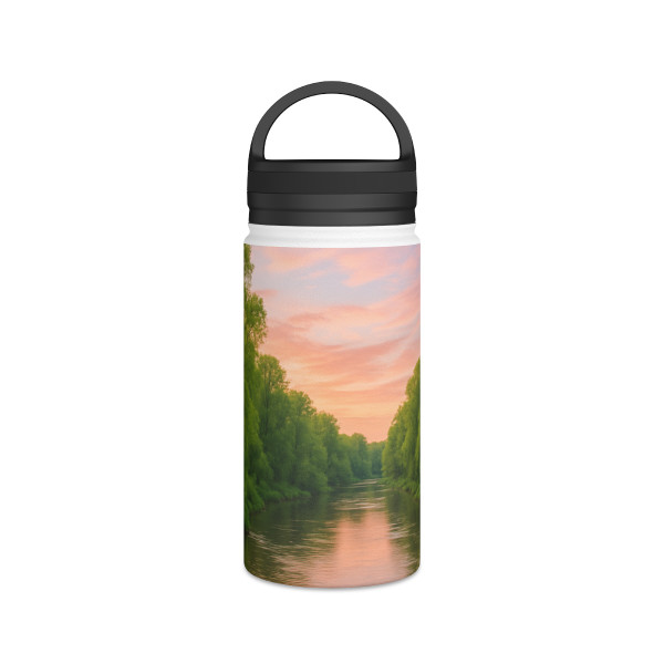 Nature's Grateful Embrace - Stainless Steel Water Bottle, Handle Lid