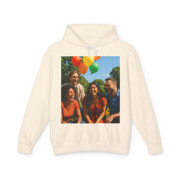 Joyful Connections - Unisex Lightweight Hooded Sweatshirt