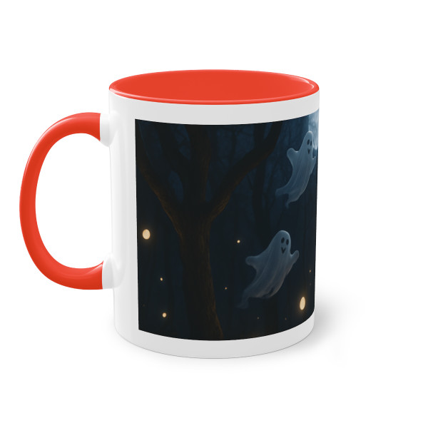 Spooky Forest Night - Two-Tone Coffee Mug, 11oz