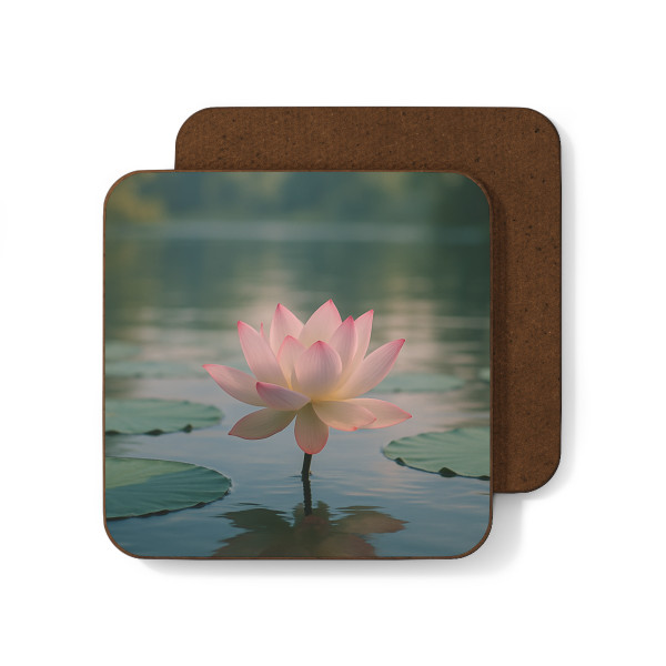 Serene Lotus Bliss - Hardboard Back Coaster