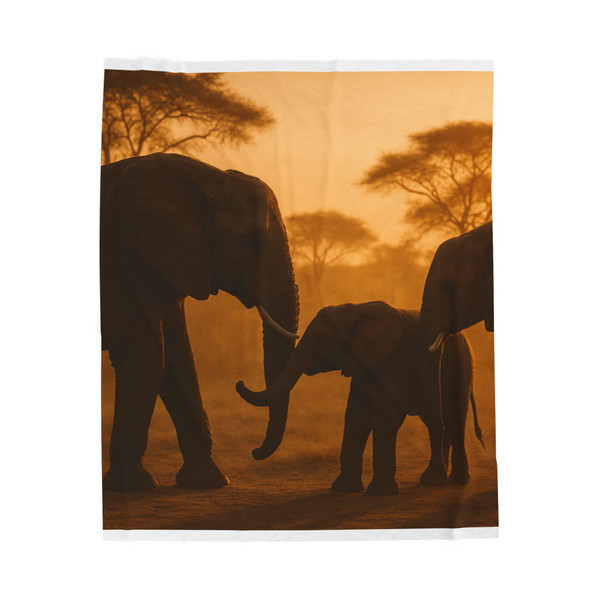 Gentle Giants at Dusk - Velveteen Plush Blanket