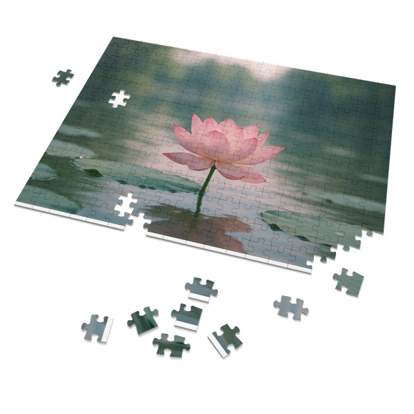 Serene Lotus Bliss - Jigsaw Puzzle with Tin