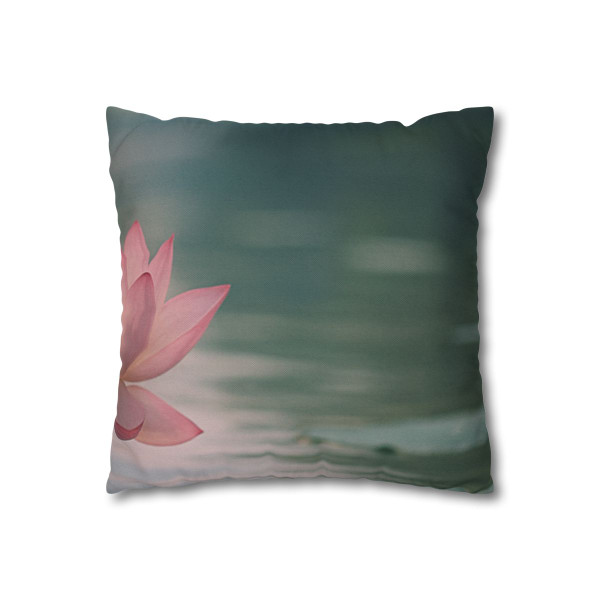 Serene Lotus Bliss - Spun Polyester Square Pillowcase