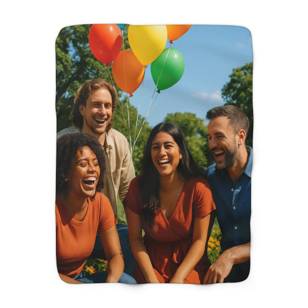 Joyful Connections - Sherpa Fleece Blanket