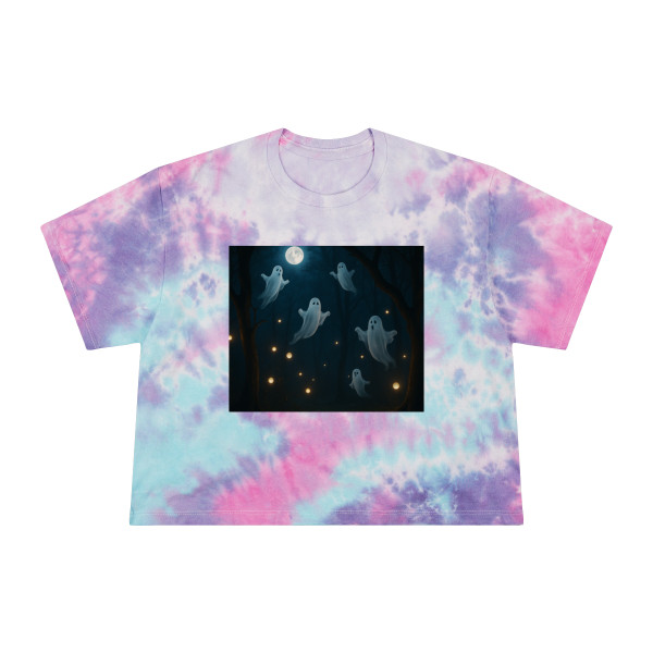 Spooky Forest Night - Women's Tie-Dye Crop Tee