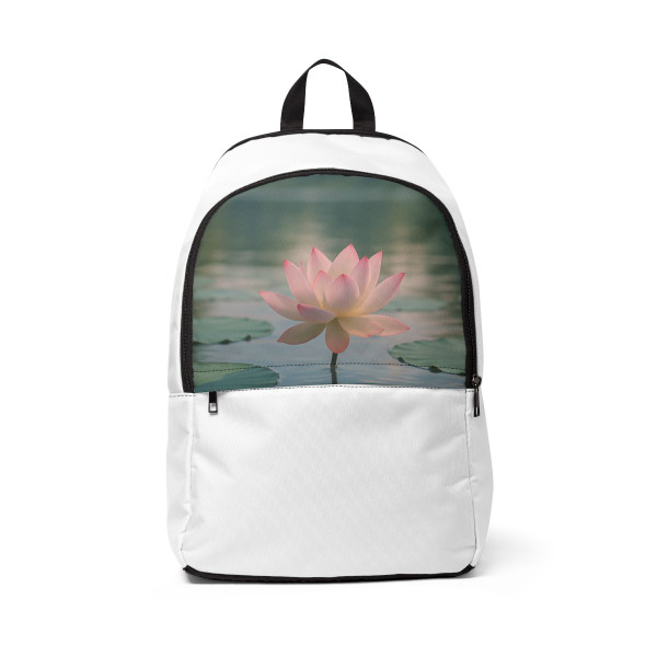 Serene Lotus Bliss - Unisex Fabric Backpack