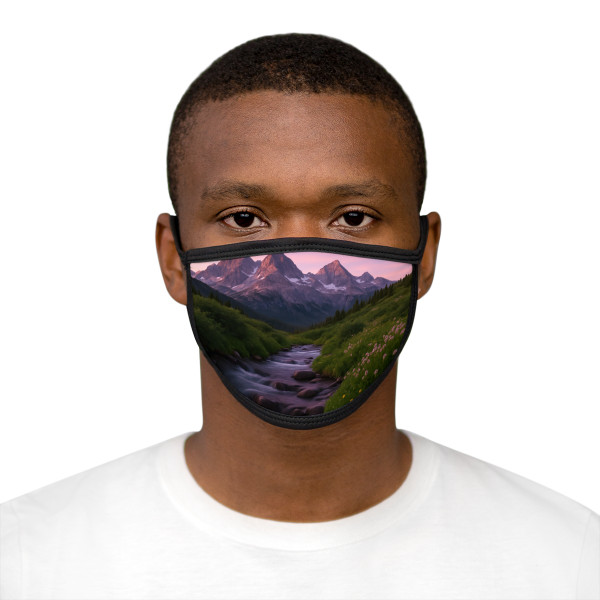 Serene Mountain Retreat - Mixed-Fabric Face Mask