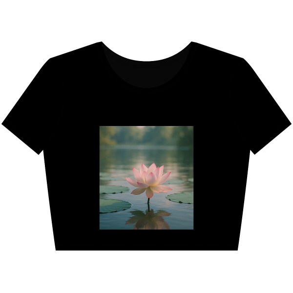 Serene Lotus Bliss - Women’s Poly-Cotton Crop Tee