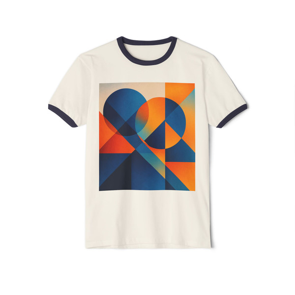 Chromatic Geometry Nexus - Unisex Cotton Ringer T-Shirt Chromatic Geometry Nexus - Unisex Cotton Ringer T-Shirt