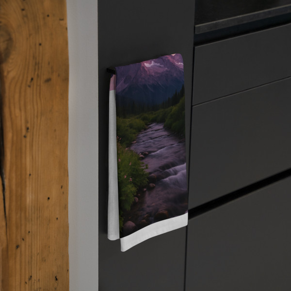 Serene Mountain Retreat - Tea Towel