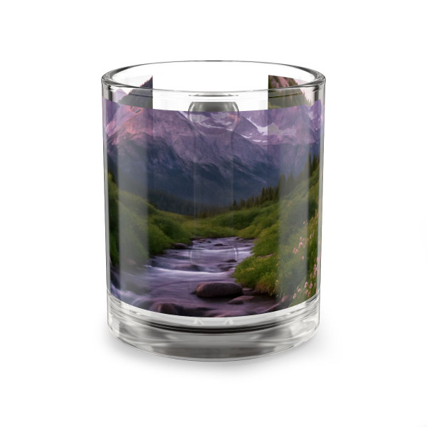 Serene Mountain Retreat - Glass Mug, 10oz