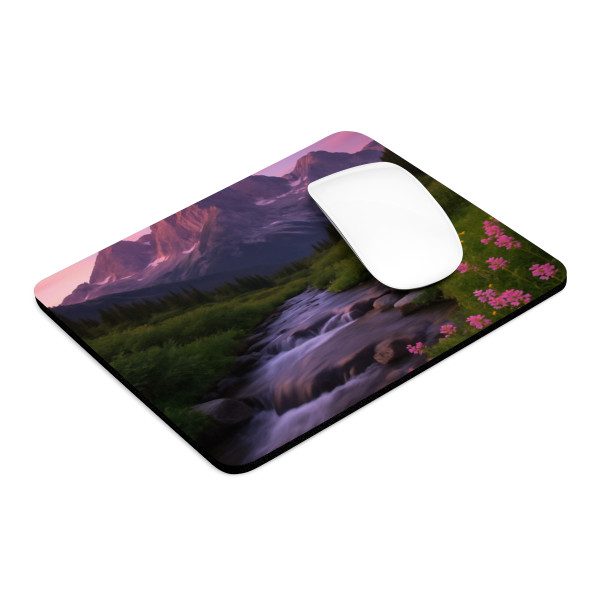 Serene Mountain Retreat - Mouse Pad 