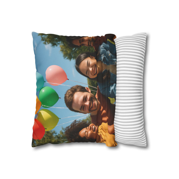 Joyful Connections - Square Poly Canvas Pillowcase