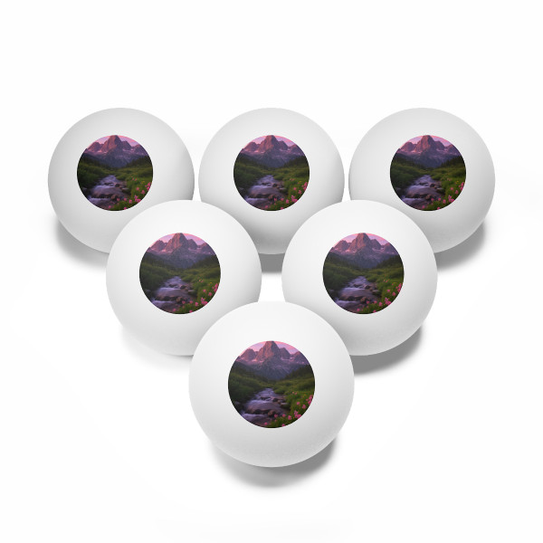 Serene Mountain Retreat - Ping Pong Balls, 6 pcs