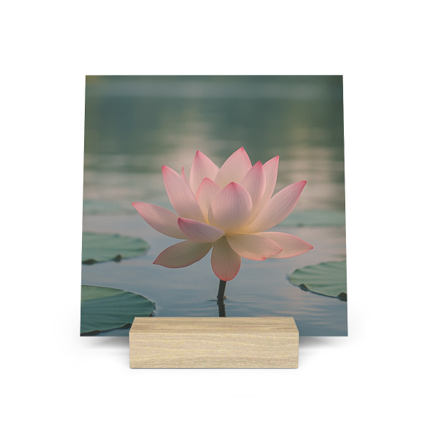 Serene Lotus Bliss - Gallery Board with Stand