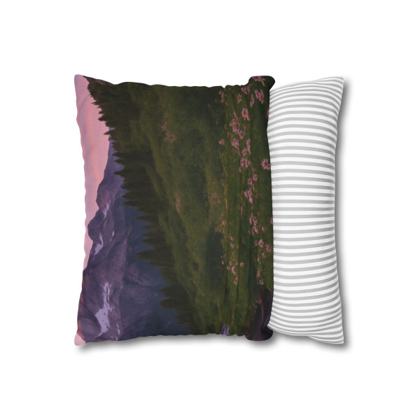 Serene Mountain Retreat - Spun Polyester Square Pillowcase