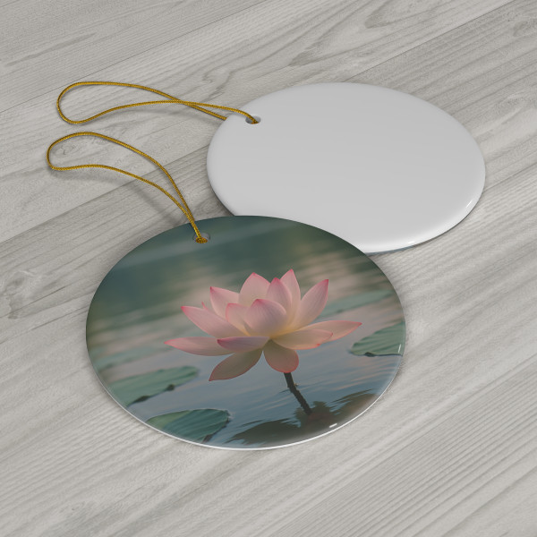 Serene Lotus Bliss - Ceramic Ornament, 1-Pack