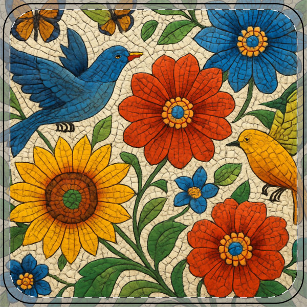 Nature's Mosaic Symphony - Coaster