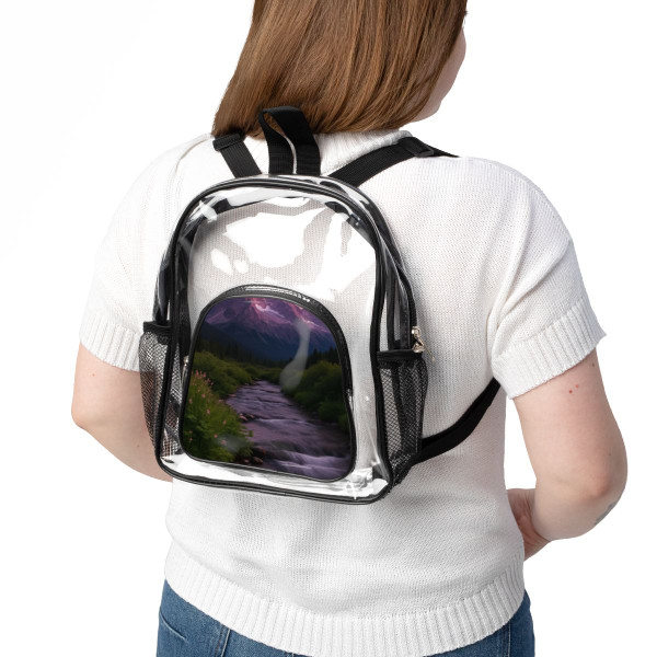 Serene Mountain Retreat - Clear Stadium Backpack