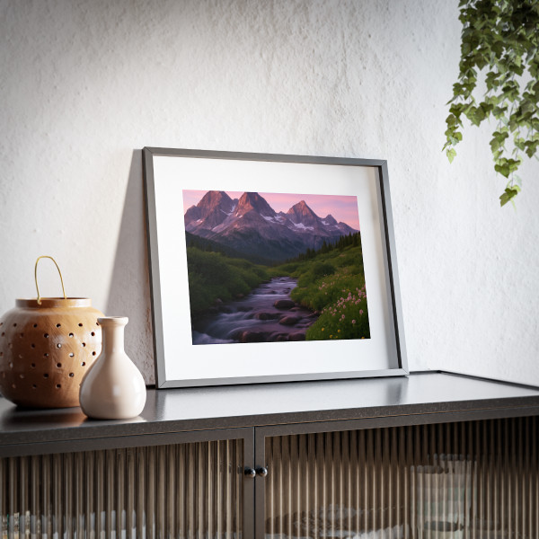 Serene Mountain Retreat - Framed Posters, Matte
