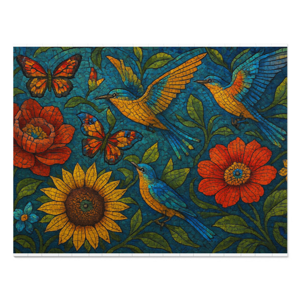 Nature's Mosaic Symphony - Jigsaw Puzzle with Tin