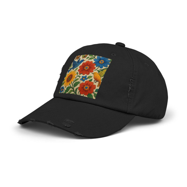 Nature's Mosaic Symphony - Unisex Distressed Cap