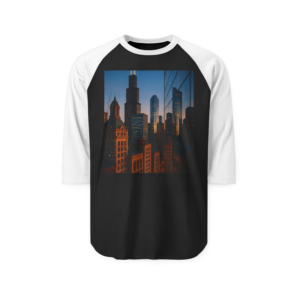 Metropolitan Reflections - Unisex Three-Quarter Sleeve Raglan Shirt Metropolitan Reflections - Unisex Three-Quarter Sleeve Raglan Shirt