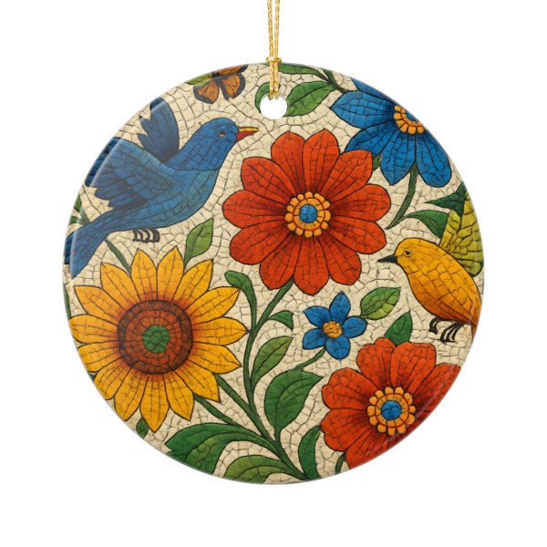 Nature's Mosaic Symphony - Ceramic Ornaments (2-Side Print)
