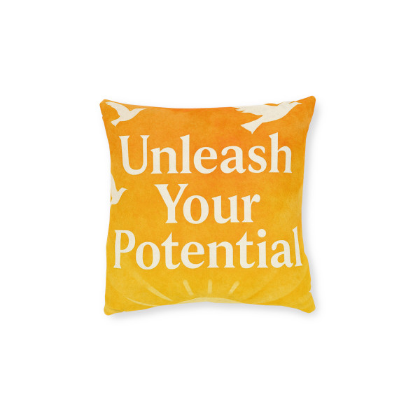Unleash Your Potential - Square Pillow - Pink Back