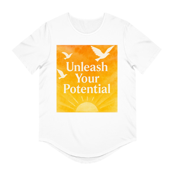 Unleash Your Potential - Men's Jersey Curved Hem Tee