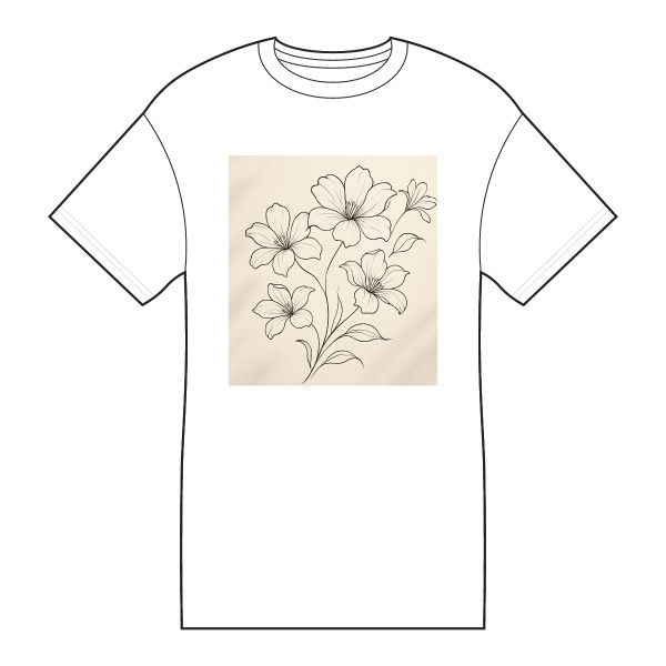 Serene Floral Flow - Core Cotton Tee