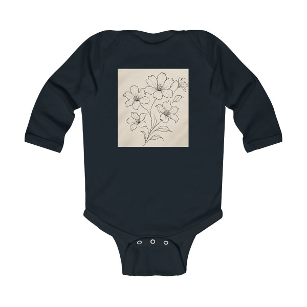 Serene Floral Flow - Infant Long Sleeve Bodysuit