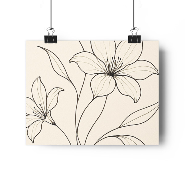 Serene Floral Flow - Giclée Art Print 