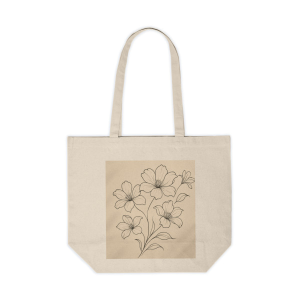 Serene Floral Flow - Canvas Shopping Tote