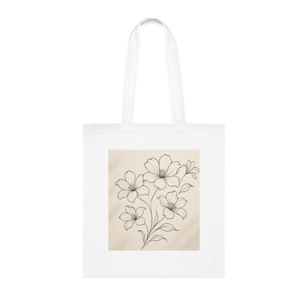 Serene Floral Flow - Cotton Tote
