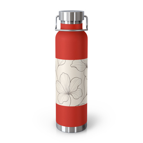 Serene Floral Flow - Copper Vacuum Insulated Bottle, 22oz