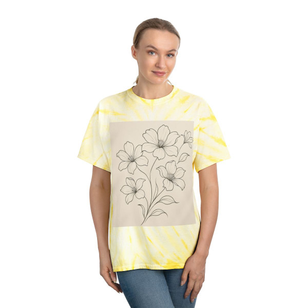 Serene Floral Flow - Tie-Dye Tee, Cyclone