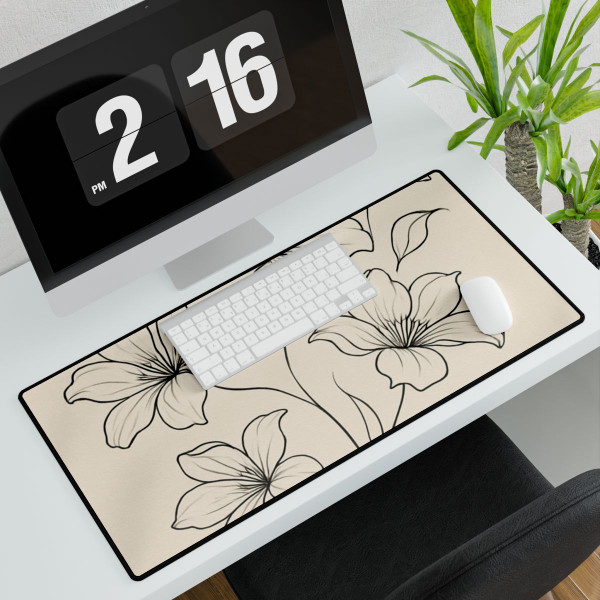Serene Floral Flow - Desk Mats