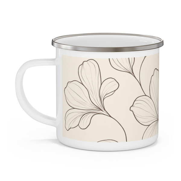 Serene Floral Flow - Enamel Camping Mug