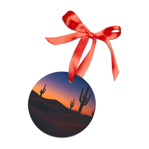 Twilight Desert Dreams - Acrylic Ornament with Ribbon