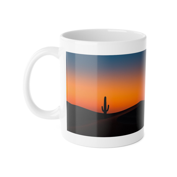 Twilight Desert Dreams - White Ceramic Mug, 11oz