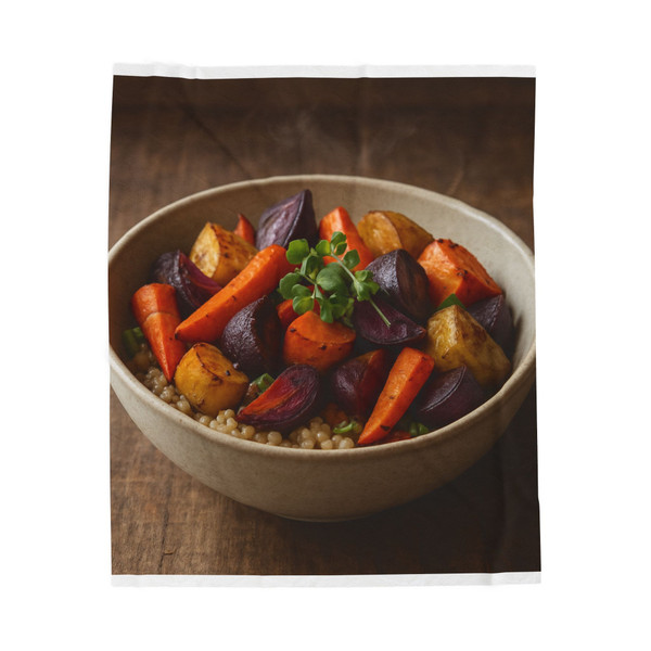 Harvest Bowl Harmony - Velveteen Plush Blanket