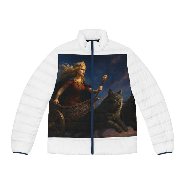 Freyja's Chariot - Men's Puffer Jacket (AOP)
